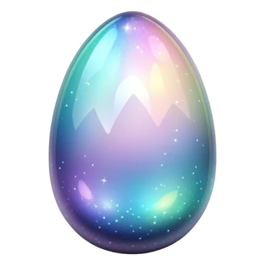 Dark Sparkly glossy glittery Pastel iridescent transparent bio-luminescent glass crystal egg sticker