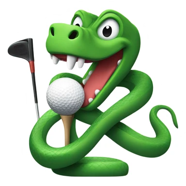 Snake playing golf sticker