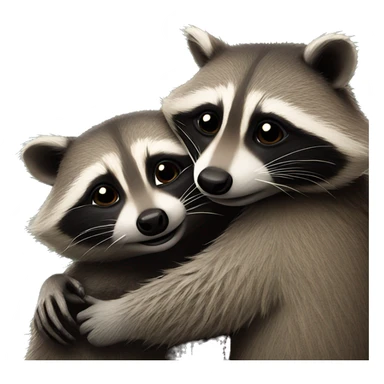 Two raccoons cuddling  sticker