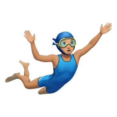 determined pool diver dives into a pool of confidence blue water underneath water  sticker