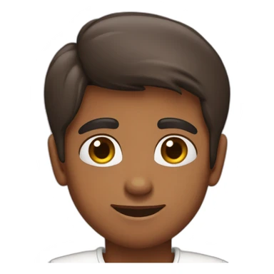 indian boy in a white shirt with love heart eyes sticker