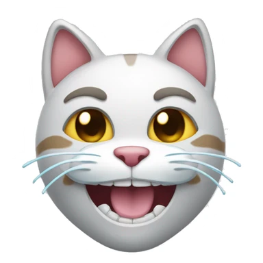 Cat with tooth brush  sticker