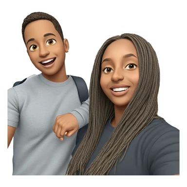 boys smiling by the car sticker