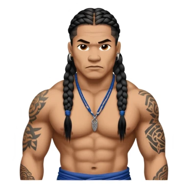 Boo-Yaa Tribe Samoans with long braided hair, very muscular, tattoos, and Los Angeles street culture clothing. Tough and menacing. sticker