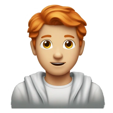 Redhead boy shrug emoji sticker