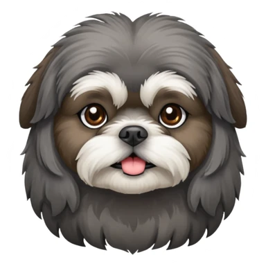 Small all dark grey shih tzu sticker