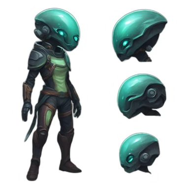 alien captain futuristic roguelike rpg style inspired by slay thee spire sticker