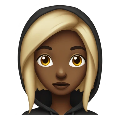 black girl making mad face with black hoodie sticker