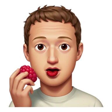 zuckerburg eats a raspberry sticker