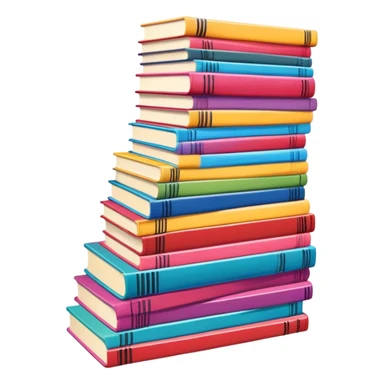 tall stack of colorful manga books sticker