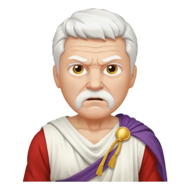 Angry older white male Italian angel no real face sticker