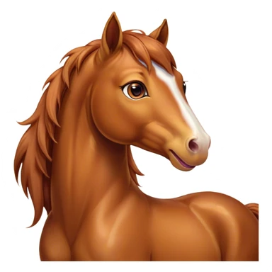 Cinematic Cute Yawning Chestnut Horse Portrait Emoji, Head tilted slightly with a dramatic, wide-open yawn, revealing a smooth chestnut fur with a subtle shimmer, floppy ears slightly drooping, round amber eyes barely open in drowsy contentment, Simplified yet irresistibly adorable features, highly detailed, glowing with a soft, cozy glow, high shine, relaxed yet expressive, stylized with a touch of equine whimsy, bright and endearing, soft glowing outline, capturing the essence of a sleepy yet affectionate horse, so drowsy it feels like it could stretch out of the screen and curl up for a nap! sticker