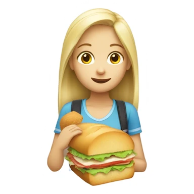 Blond girl eating sandwich  sticker