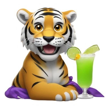 LSU Mike the Tiger with margarita  sticker
