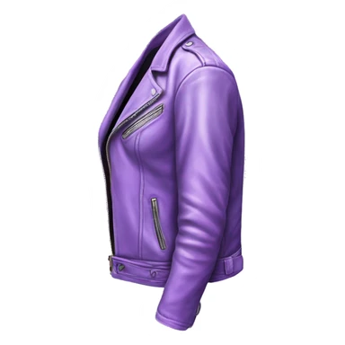 Realistic isolated side view of an open lavender to light purple ombre fashion leather jacket sticker