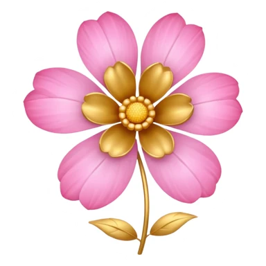 Gold and pink flower sticker