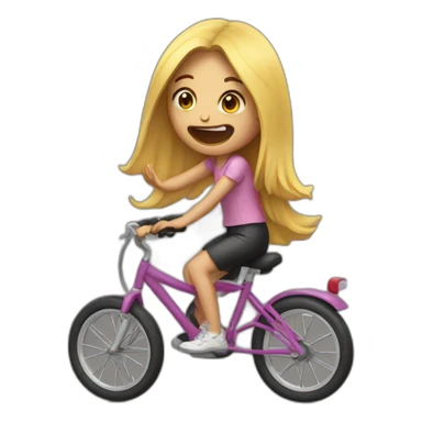 girl on a bike crying sticker