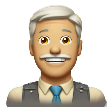 Man with funny mustache laughing. sticker