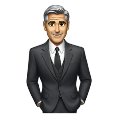 george clooney cartoon wearing suit sticker