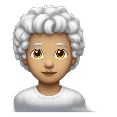 muchacho pelo gris piel blanca pelo lacio con pastel sticker