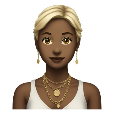 portrait of a girl with necklace on background sticker