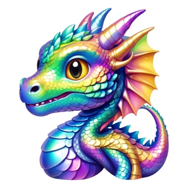 baby iridescent dragon sticker