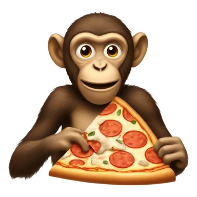 Monkey eating pizza sticker