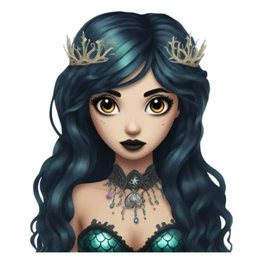 goth mermaid hime girl sticker