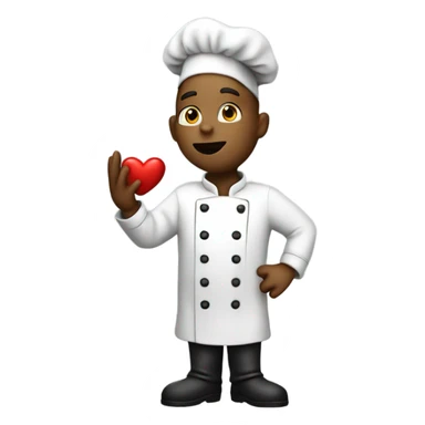 chef blowing a kiss heart sticker