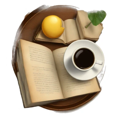 vintage tray with book and coffee on it sticker