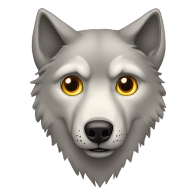 Wolf with one eye and the other eye missing sticker