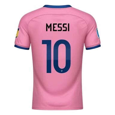 create an emoji of a pink football shirt that has MESSI 10 written on the back of it sticker