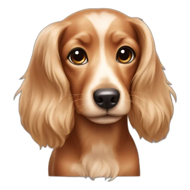 puppy teckel with long hair sticker