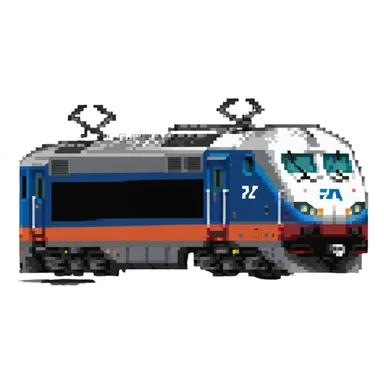 electric Amtrak locomotive, three-quarters view sticker