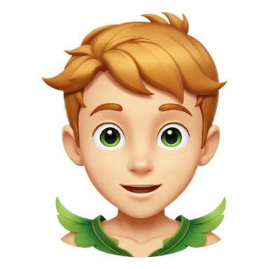 cinematic-realistic-peter-pan-portrait, head tilted dramatically with an exaggeratedly amused expression and sparkling eyes brimming with playful mischief, his iconic outfit rendered in vivid detail with dynamic shadows, soaring through the air.  sticker