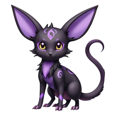 Dark evil shadow Noibat-Umbreon-Espeon-hybrid, full body, special markings sticker