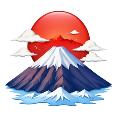 Mount Fuji with red color sticker