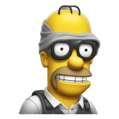 Homer Simpson who robs a bank  sticker