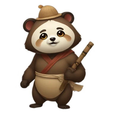 traditional japanese tanuki sticker