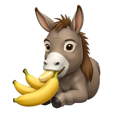Donkey eating banana sticker