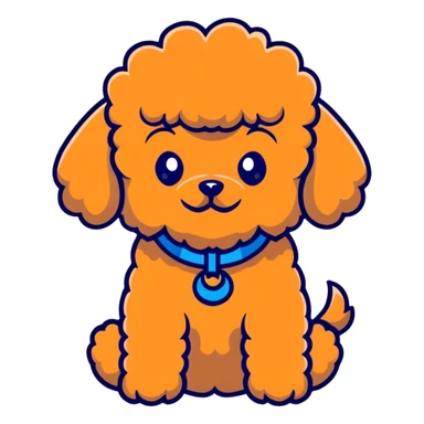 Light brown toy poodle  sticker