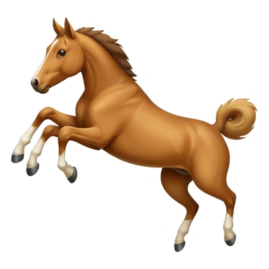 horse jumping over a dog sticker