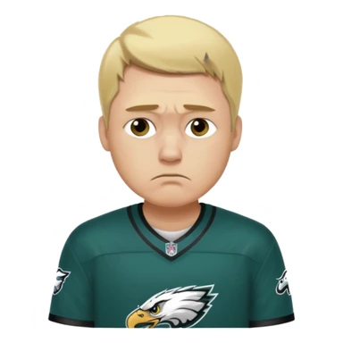 An adult blonde male Eagles fan who is sad sticker
