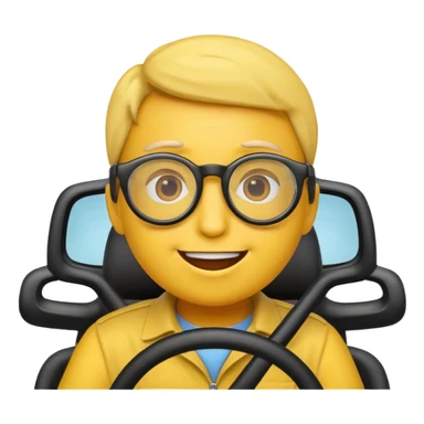 An emoji head with driving glasses, variation 3. sticker