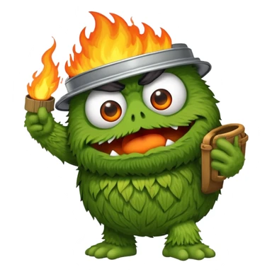 oscar the grouch fighting fire sticker