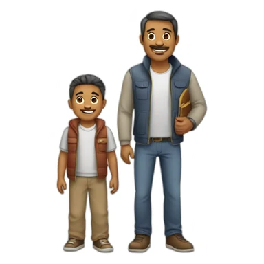 papá e hijo abrazado sticker