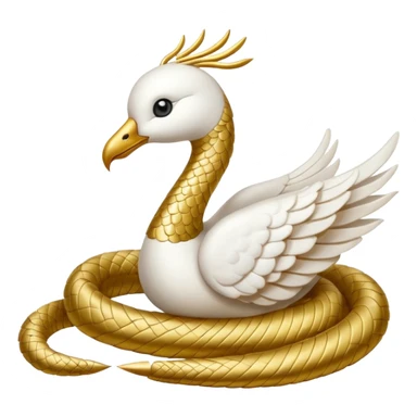 a serpent gold and a dove white sticker