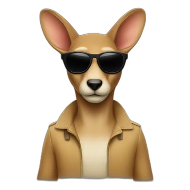 bad kangourou black sunglasses sticker