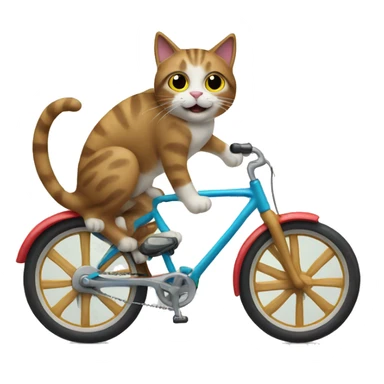 cat ride on bike sticker
