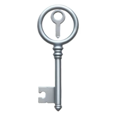 iOS emoji, minimal dark key, flat, fantasy item sticker